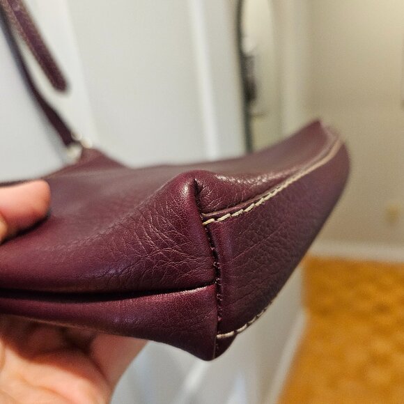 Dooney and Bourke Leather Crossbody Bag in Plum color - Picture 2 of 10